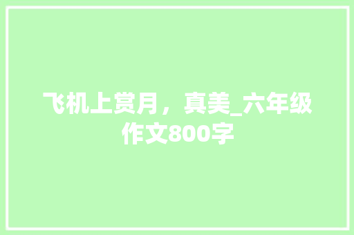 飞机上赏月，真美_六年级作文800字