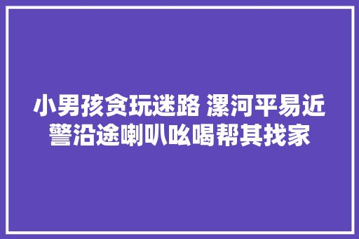 小男孩贪玩迷路 漯河平易近警沿途喇叭吆喝帮其找家 汽车知识