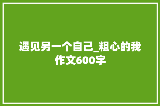 遇见另一个自己_粗心的我作文600字