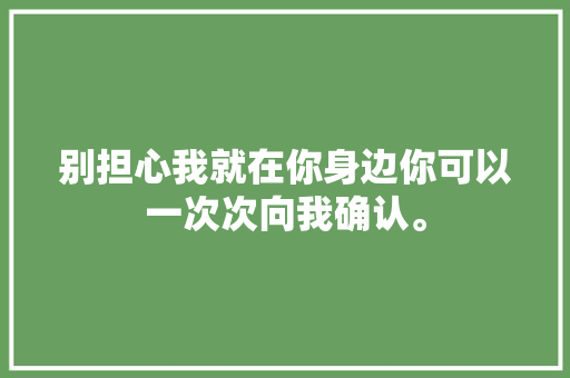 别担心我就在你身边你可以一次次向我确认。