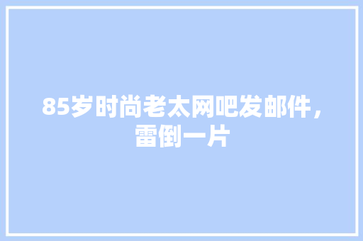 85岁时尚老太网吧发邮件，雷倒一片 知识百科