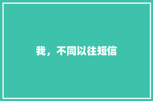 我，不同以往短信