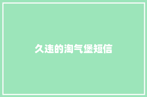 久违的淘气堡短信