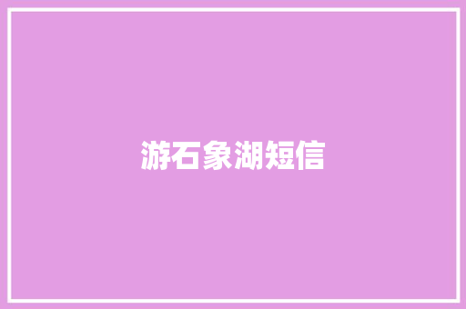 游石象湖短信