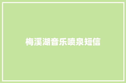 梅溪湖音乐喷泉短信