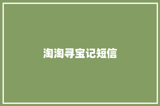 淘淘寻宝记短信