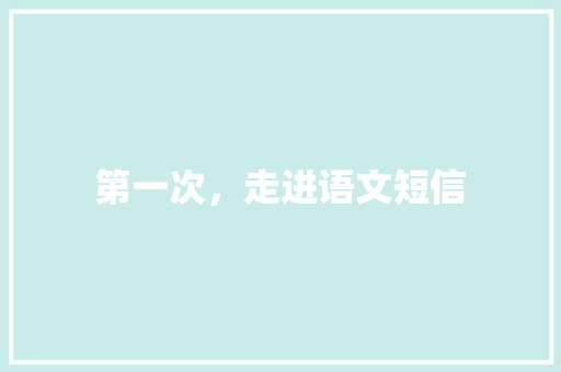 第一次，走进语文短信