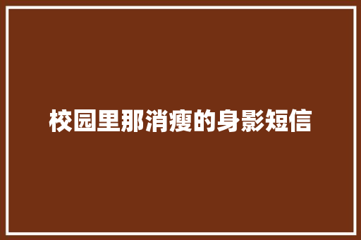 校园里那消瘦的身影短信