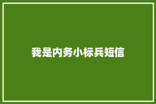 我是内务小标兵短信