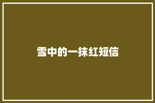 雪中的一抹红短信
