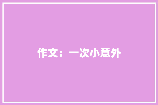 作文：一次小意外