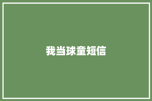 我当球童短信