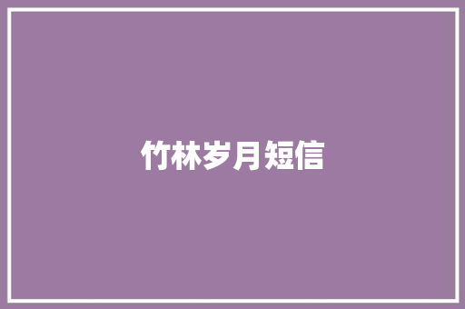 竹林岁月短信