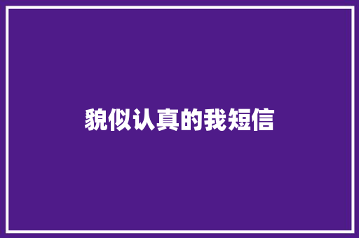 貌似认真的我短信