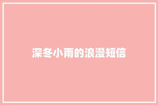 深冬小雨的浪漫短信