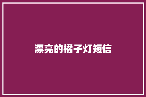 漂亮的橘子灯短信