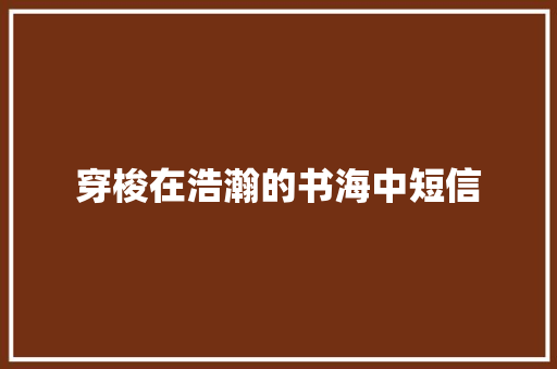 穿梭在浩瀚的书海中短信