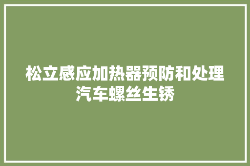 松立感应加热器预防和处理汽车螺丝生锈