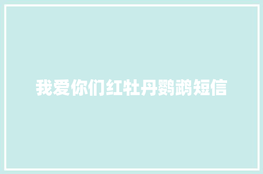 我爱你们红牡丹鹦鹉短信