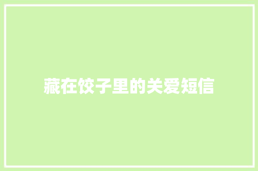 藏在饺子里的关爱短信