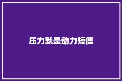 压力就是动力短信