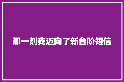 那一刻我迈向了新台阶短信