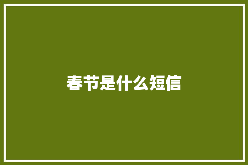 春节是什么短信