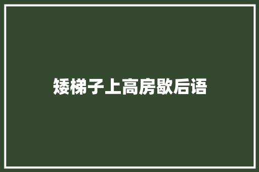 矮梯子上高房歇后语