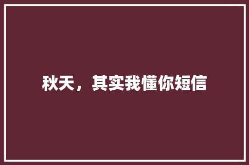 秋天，其实我懂你短信