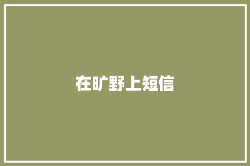 在旷野上短信
