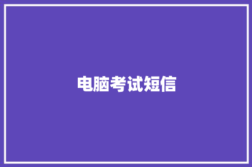 电脑考试短信