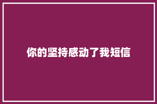 你的坚持感动了我短信