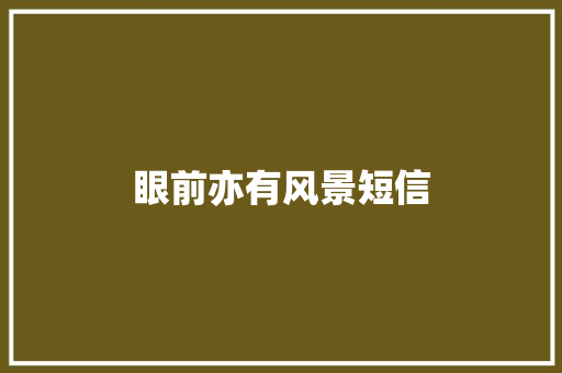 眼前亦有风景短信