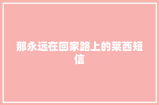 那永远在回家路上的莱西短信 知识百科