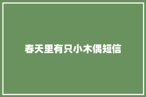 春天里有只小木偶短信