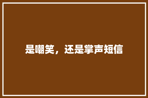 是嘲笑，还是掌声短信