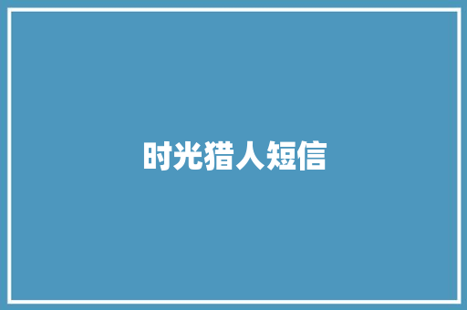 时光猎人短信