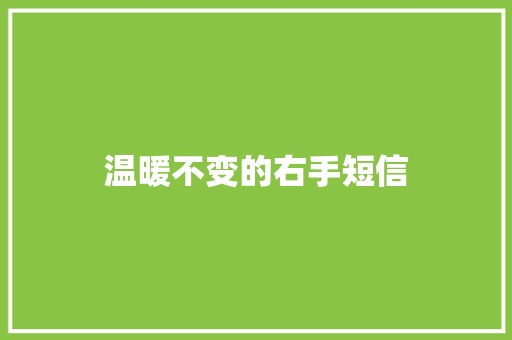 温暖不变的右手短信