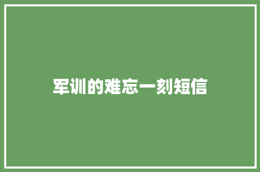 军训的难忘一刻短信