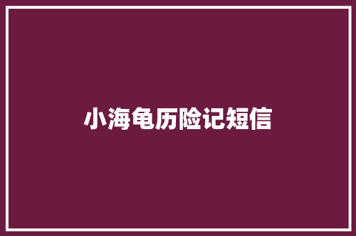 小海龟历险记短信