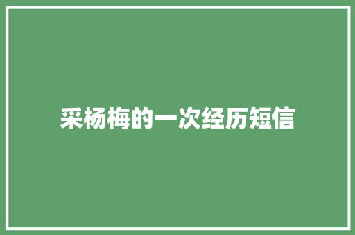 采杨梅的一次经历短信