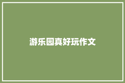 游乐园真好玩作文