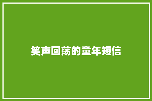 笑声回荡的童年短信