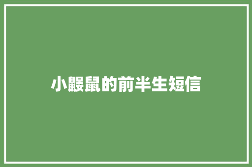 小鼹鼠的前半生短信