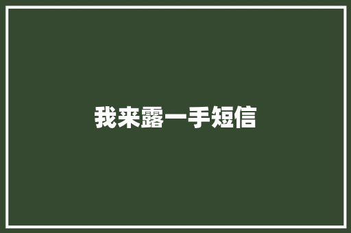 我来露一手短信