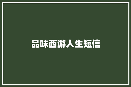 品味西游人生短信