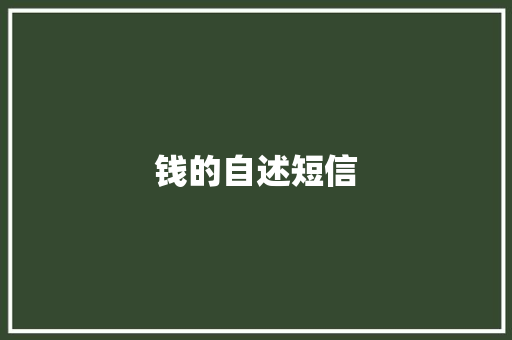 钱的自述短信