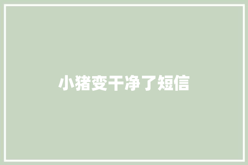 小猪变干净了短信