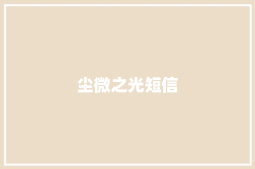 尘微之光短信