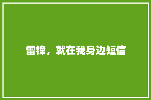 雷锋，就在我身边短信
